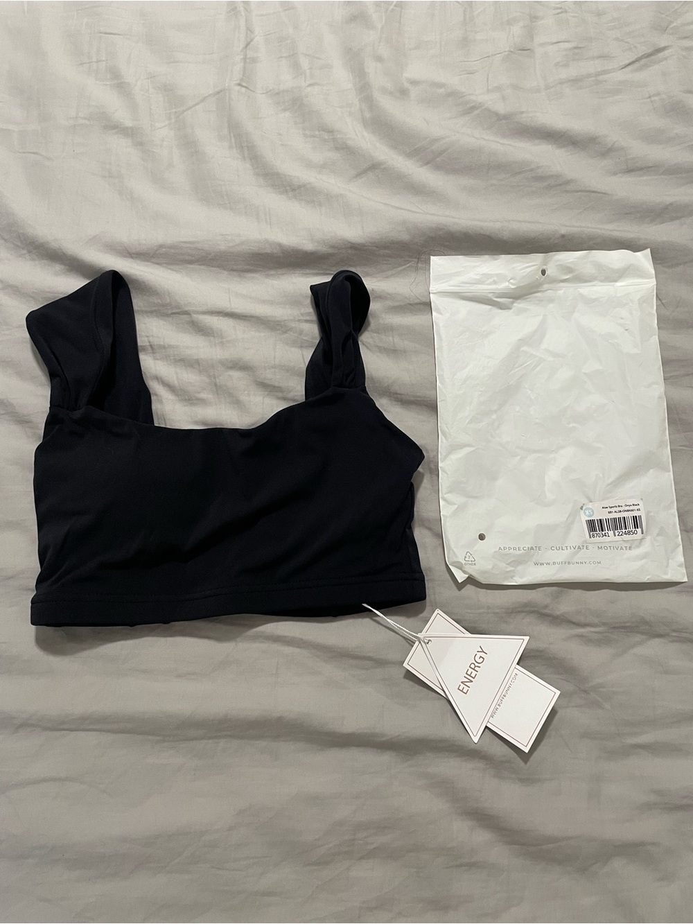 NWT Black Buffbunny Aloe Sports Bra